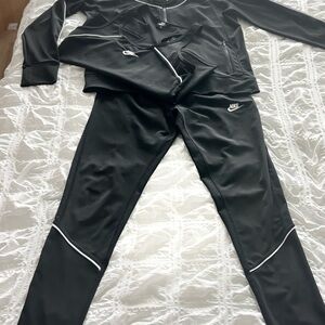 Nike Black Track Pants with White Accents